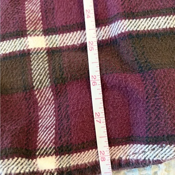 PrAna Channing Men’s Flannel Shirt Purple Brown Plaid Organic Cotton Medium - Picture 5 of 8